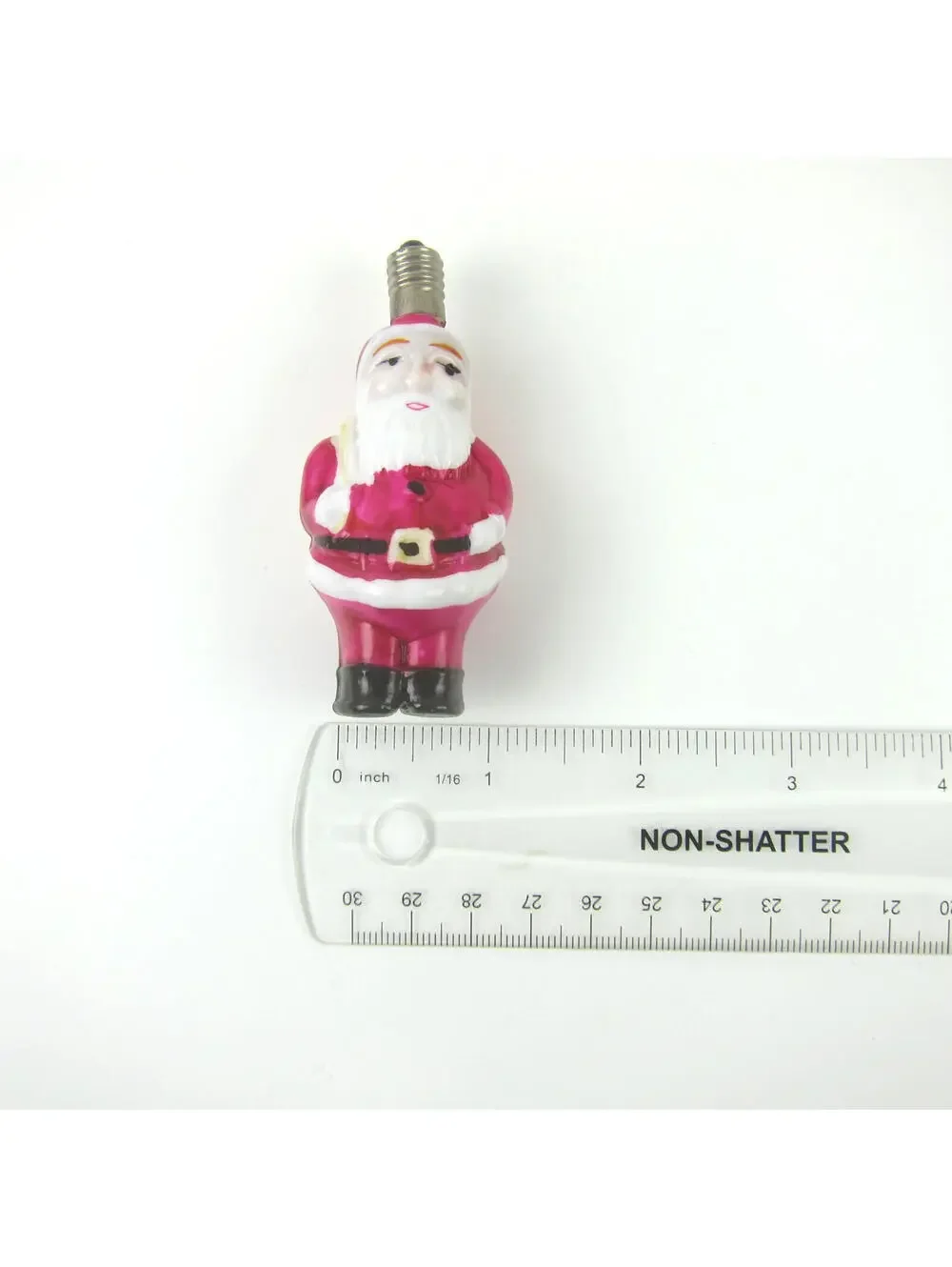 Vintage Santa Claus Christmas Milk Glass Light Bulb C6 Figural Toy Sack Japan